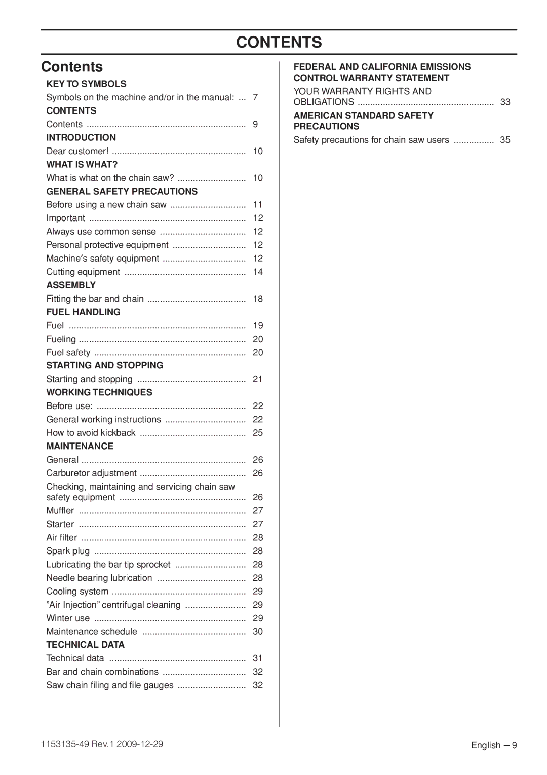 Husqvarna EPA III manuel dutilisation Contents 