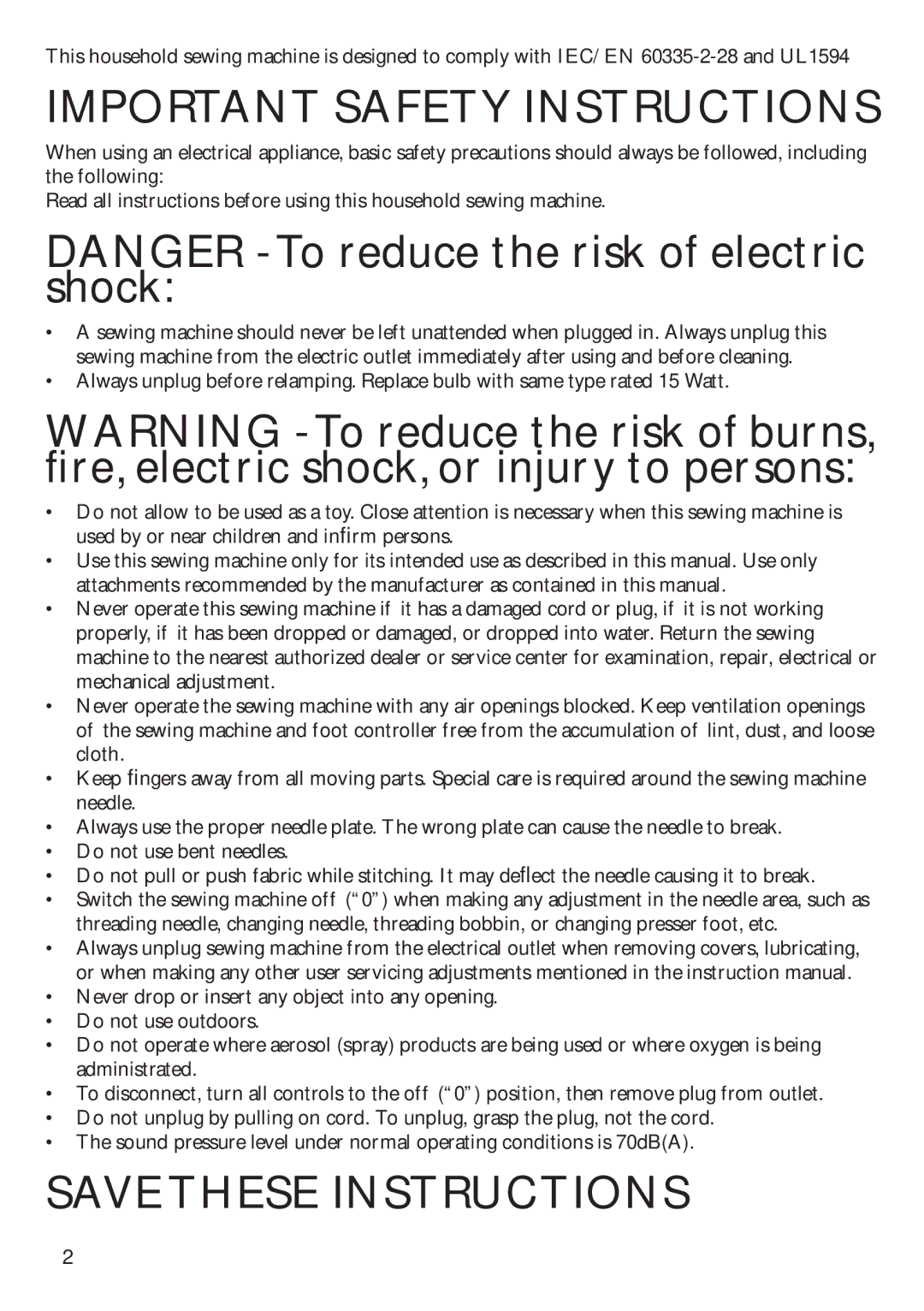 Husqvarna ER10 manual Important Safety Instructions 