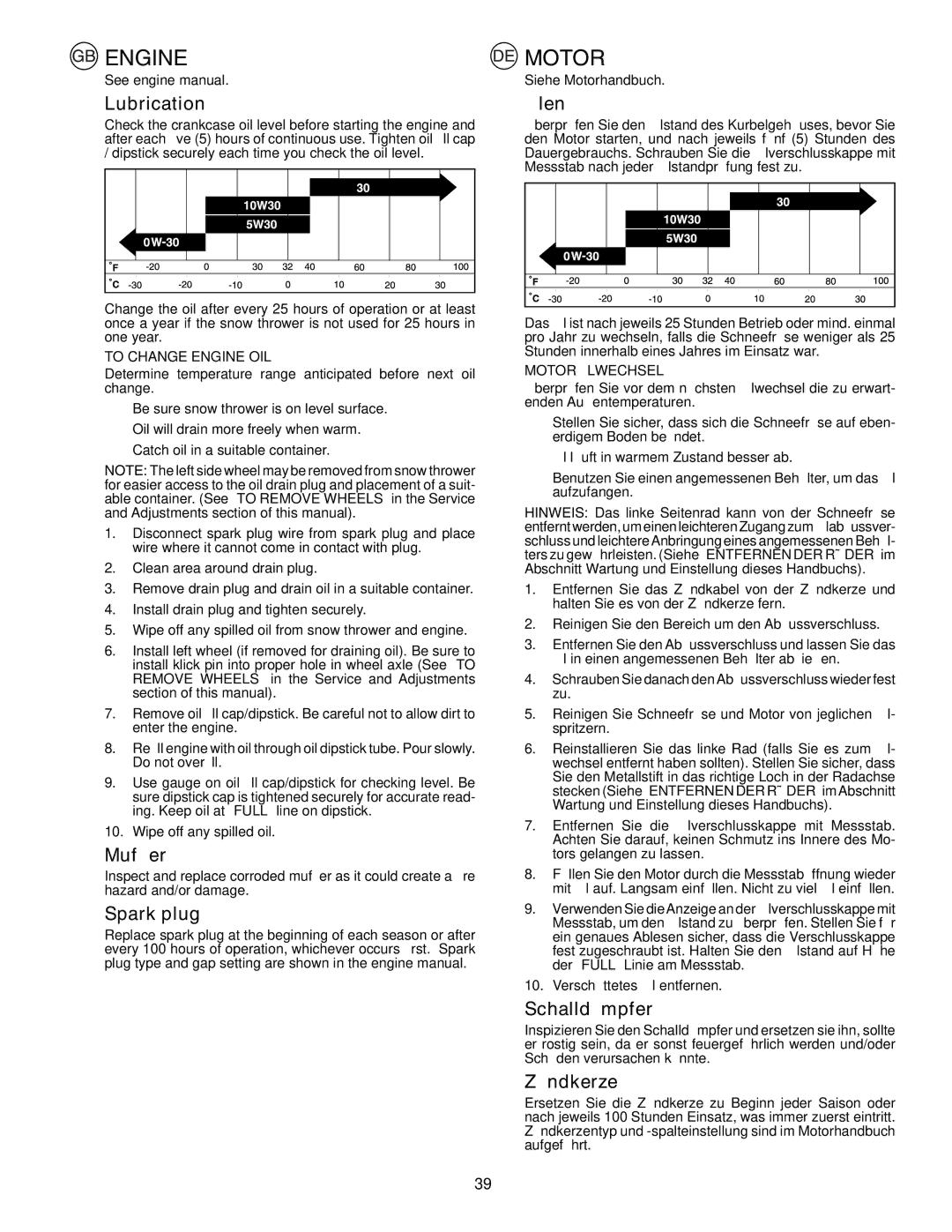 Husqvarna EU8024STE, EU5524ST, EU1130STE instruction manual Engine, Motor 