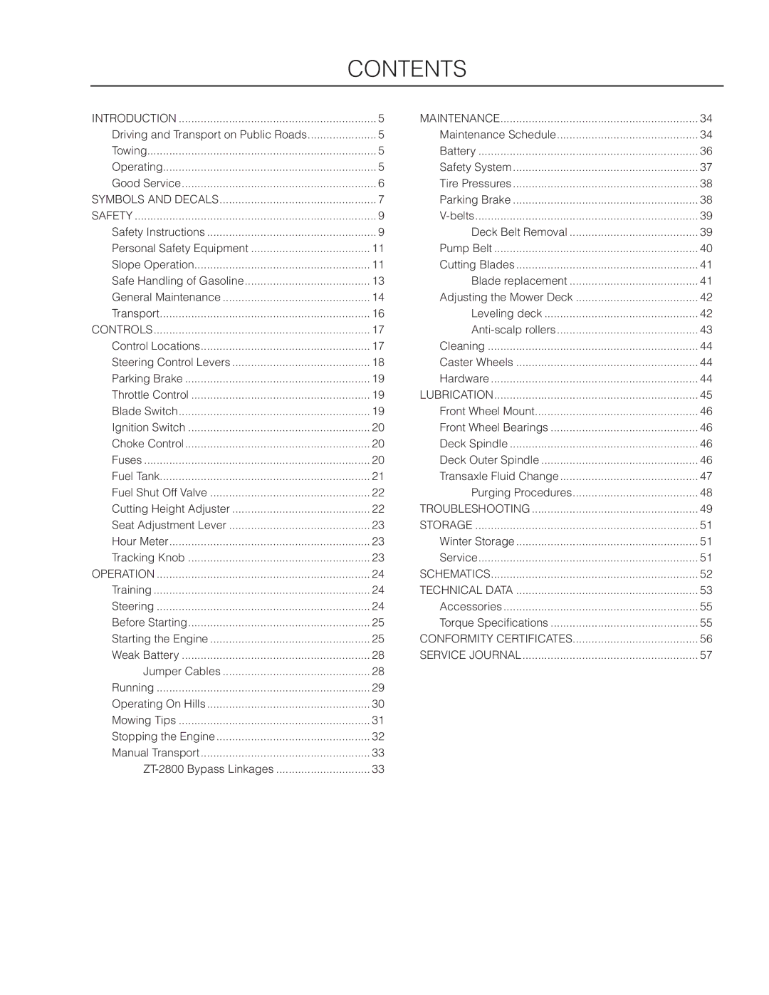 Husqvarna EZ4824 BF manual Contents 