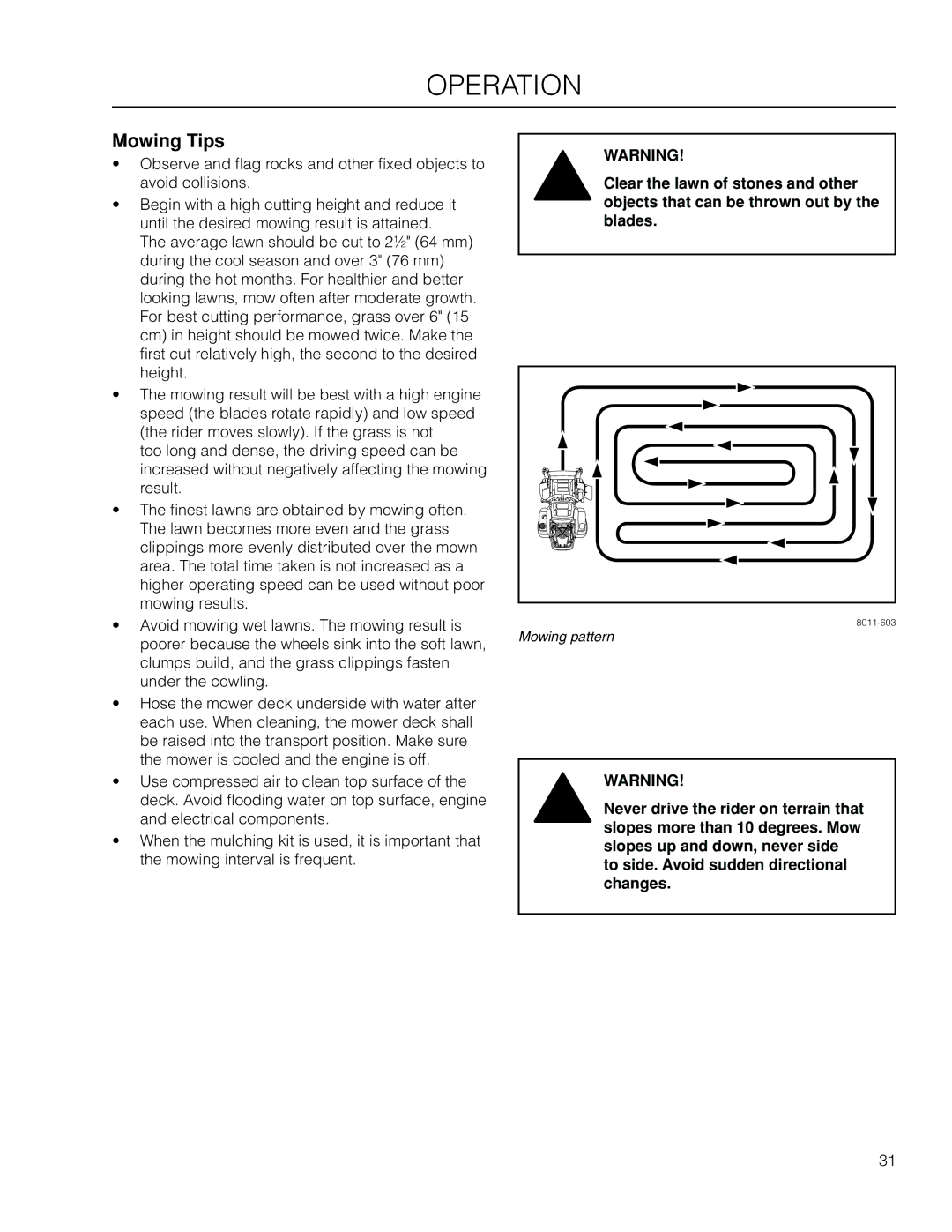 Husqvarna EZ4824 BF manual Mowing Tips 