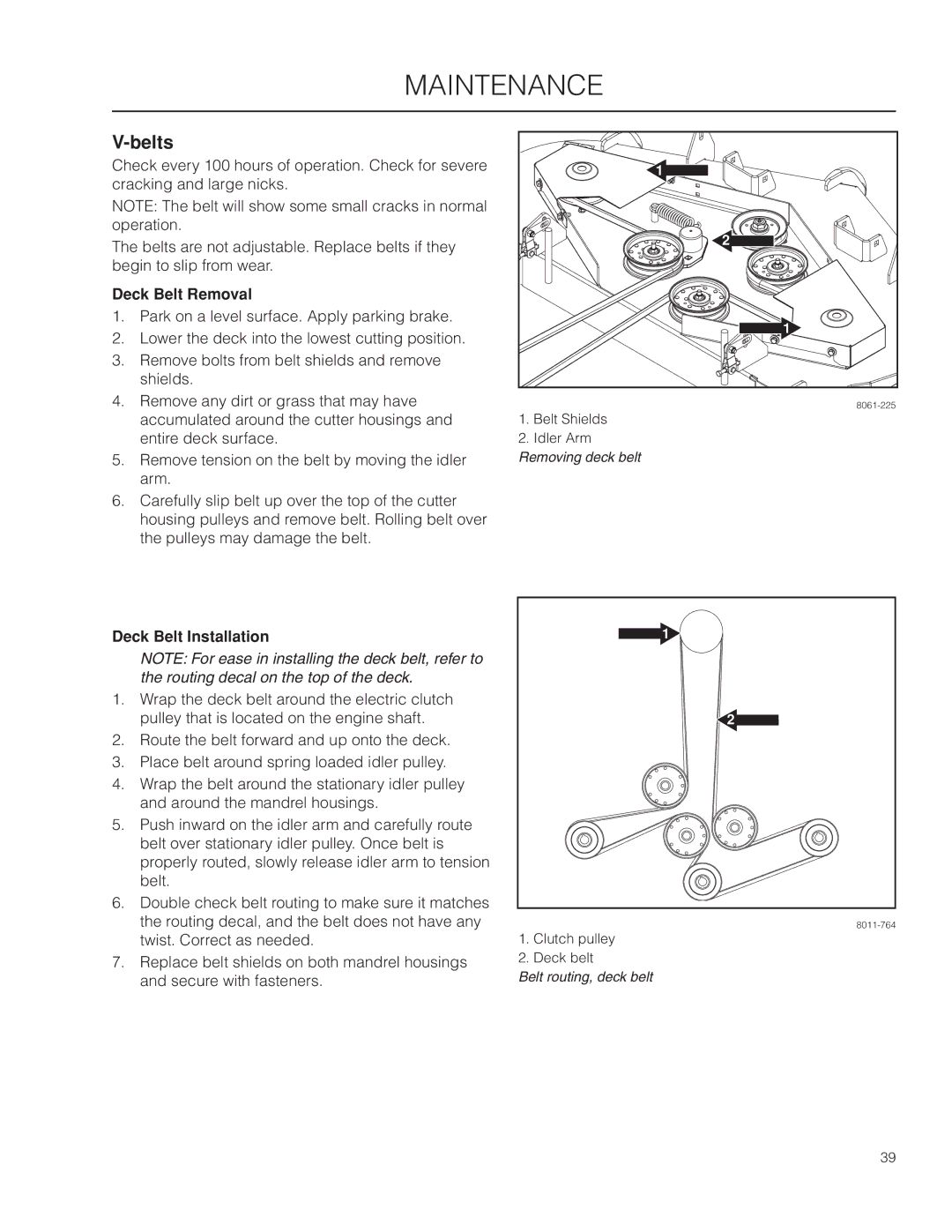 Husqvarna EZ4824 BF manual Belts, Deck Belt Removal, Deck Belt Installation 