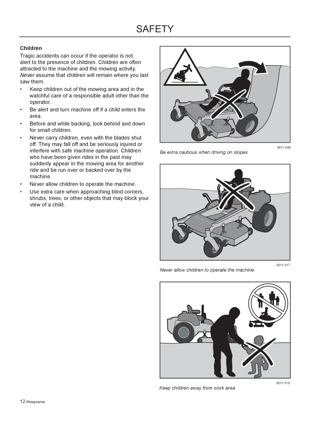 Husqvarna EZ6124 / 966038401, EZC4824 / 966038501, EZ4824 / 965880401 manual Children 