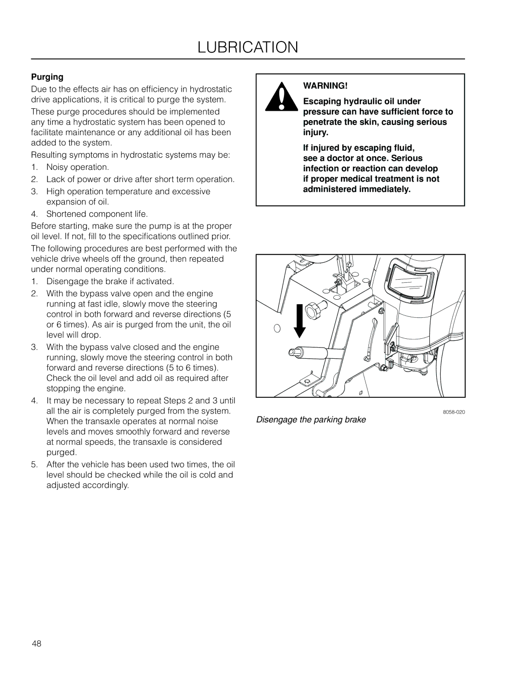 Husqvarna EZC4824BF / 966047501, EZ5224BF / 966495901, EZ5224 / 966038301, EZ4824K / 966038201 manual Purging 