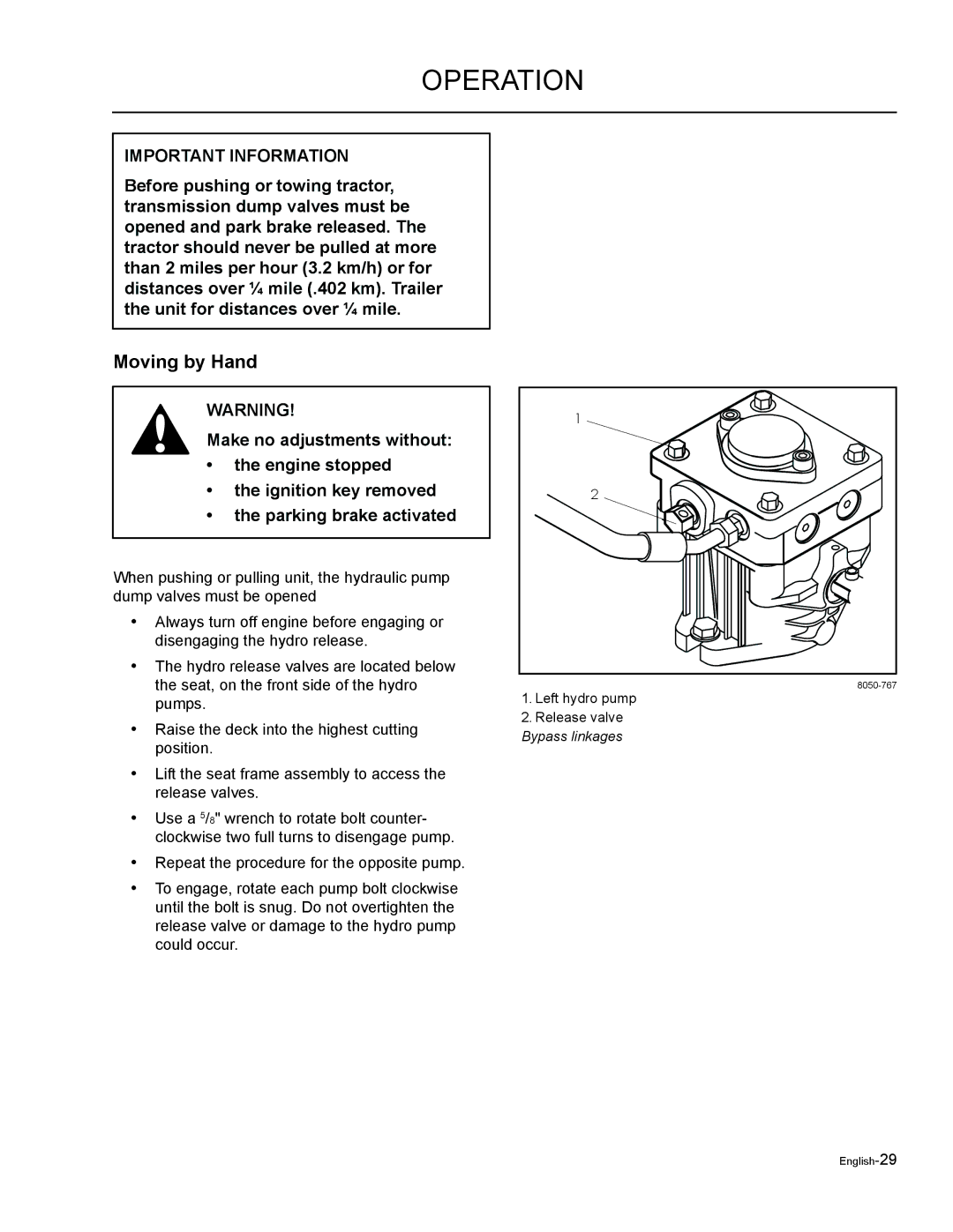 Husqvarna EZF 3417/ 965879301 manual Moving by Hand 