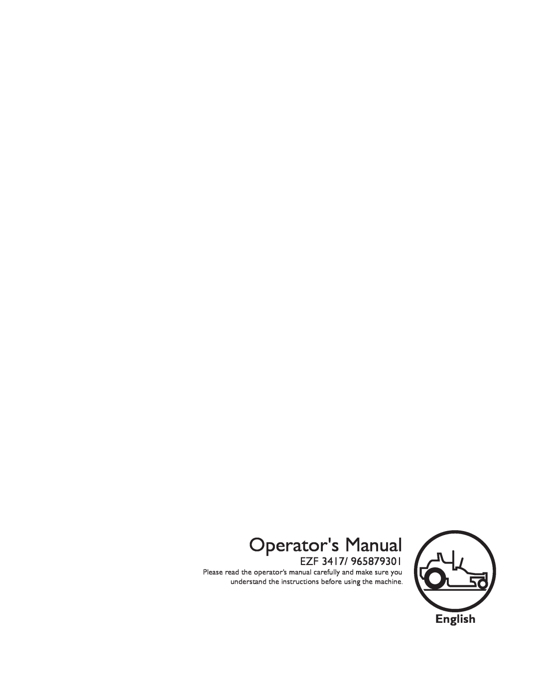 Husqvarna EZF 3417/ 965879301 manual Operators Manual, English 
