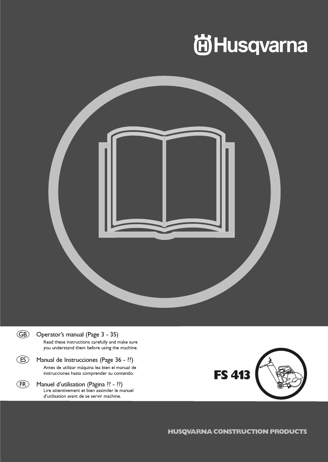 Husqvarna FS 413 manual 