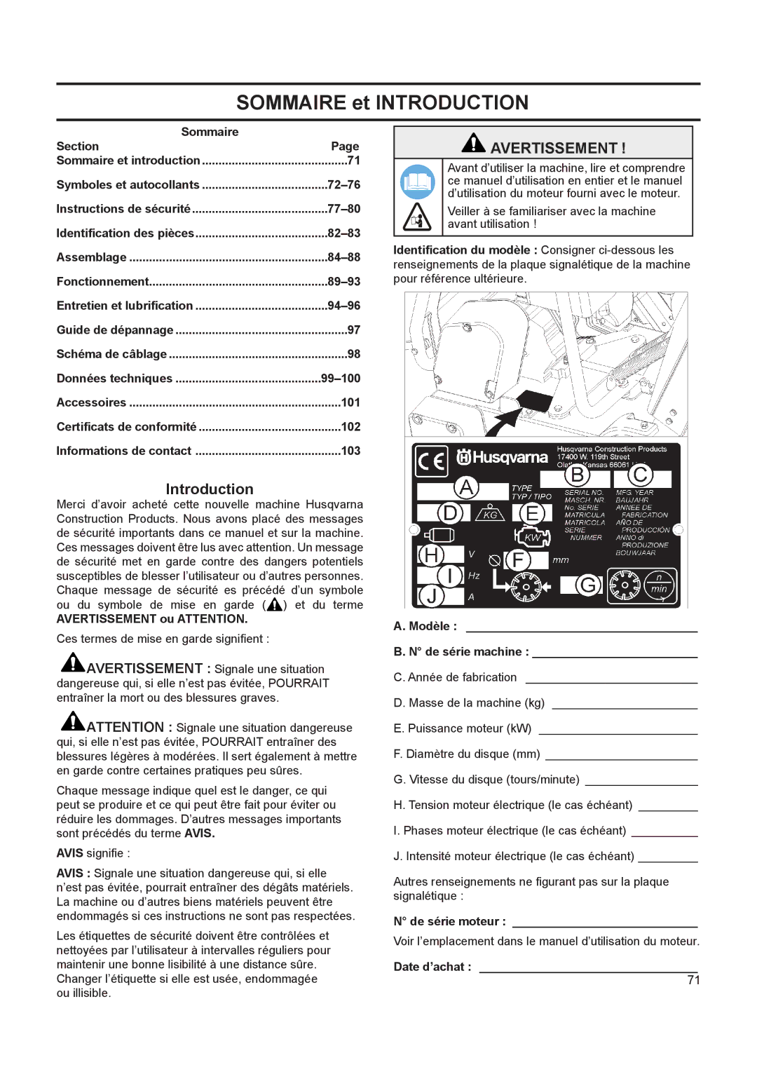 Husqvarna FS 413 manual Avertissement 