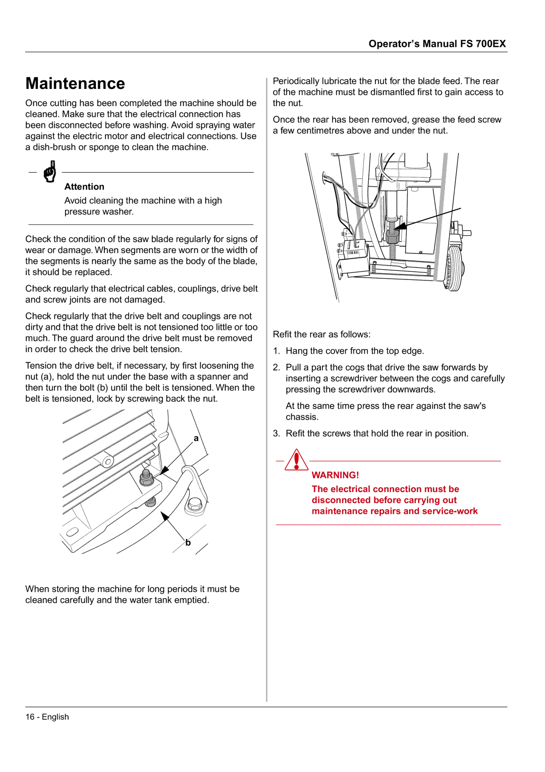 Husqvarna FS 700 EX manual Maintenance 