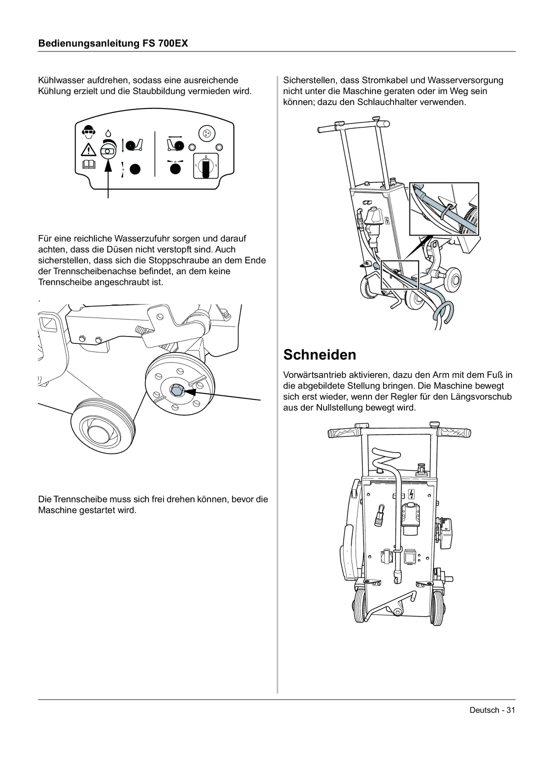 Husqvarna FS 700 EX manual Schneiden 