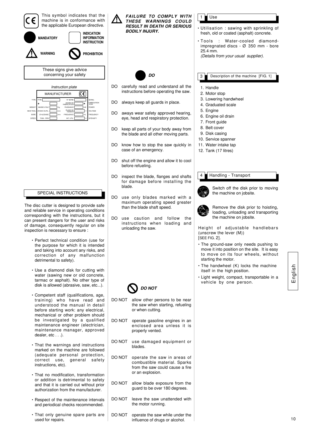 Husqvarna FS 305, FS309 manuel dutilisation Special Instructions, Do not, Details from your usual supplier 