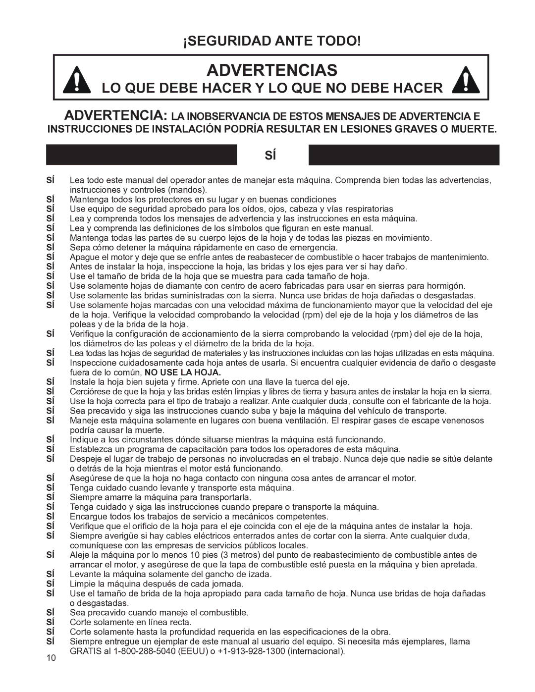 Husqvarna FS4800D manuel dutilisation Advertencias 