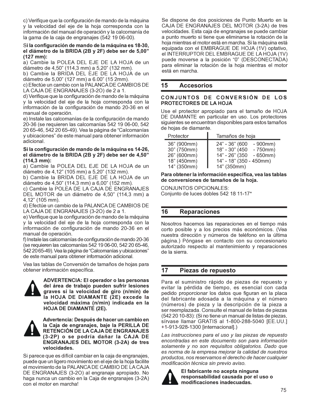 Husqvarna FS4800D manuel dutilisation Accesorios, Reparaciones, Piezas de repuesto, 127 mm, 114,3 mm 