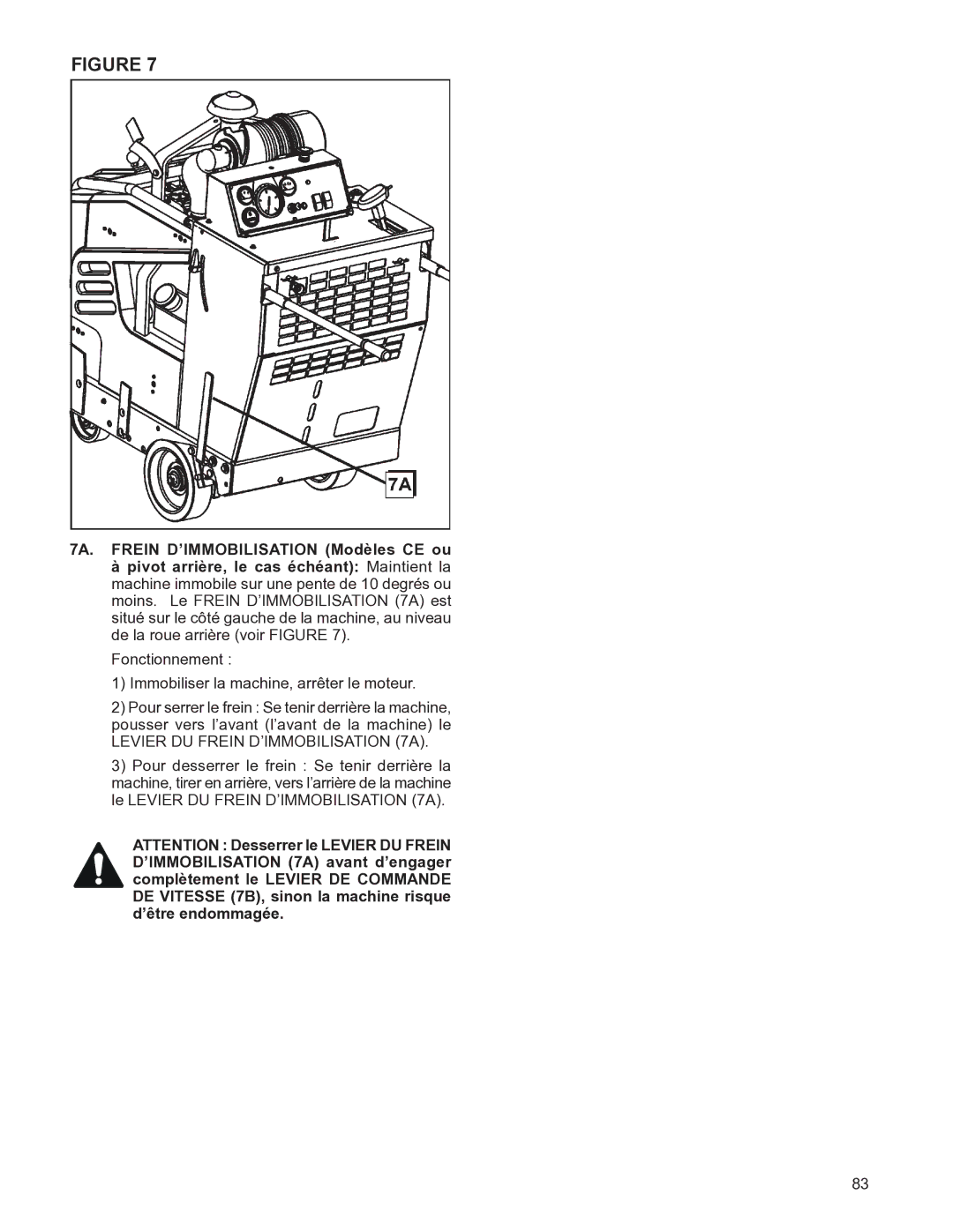 Husqvarna FS4800D manuel dutilisation Levier DU Frein D’IMMOBILISATION 7A 