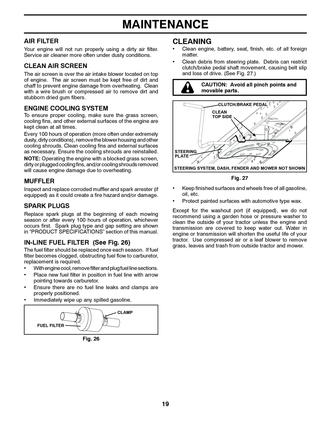 Husqvarna GT48XLSi warranty Cleaning 