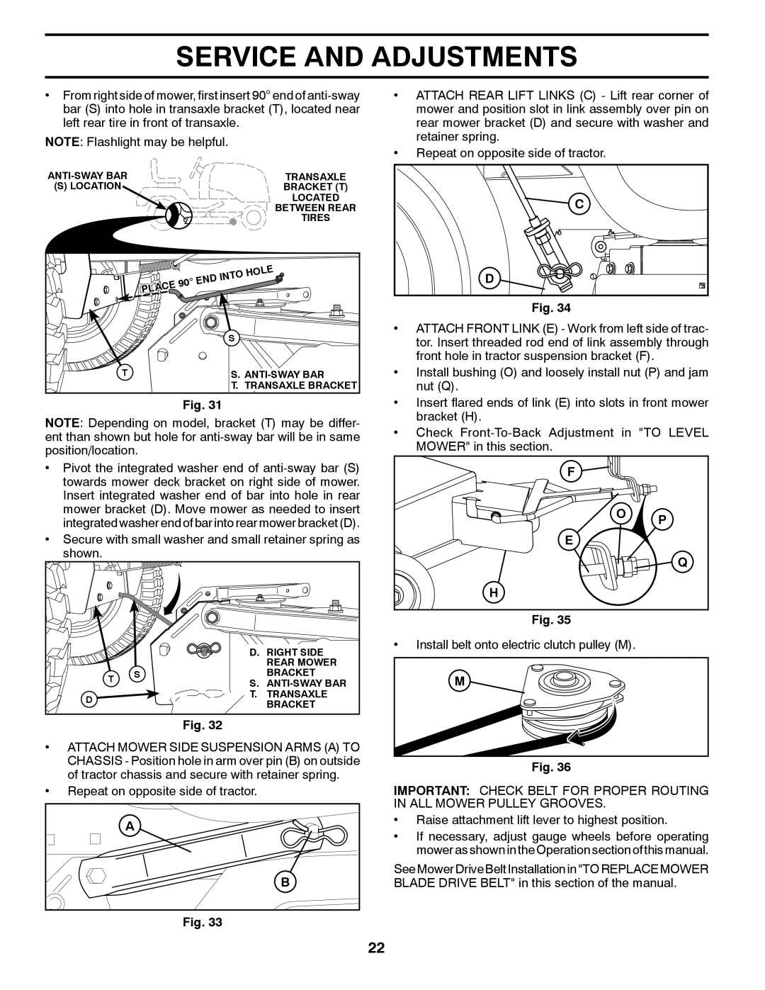 Husqvarna GT48XLSi warranty Secure with small washer and small retainer spring as shown 