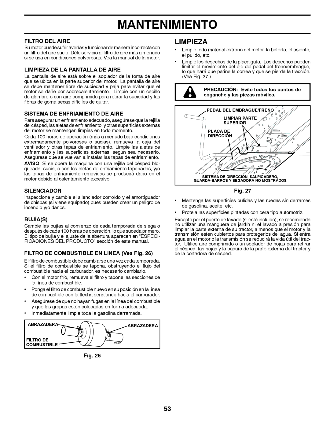 Husqvarna GT48XLSi warranty Limpieza 