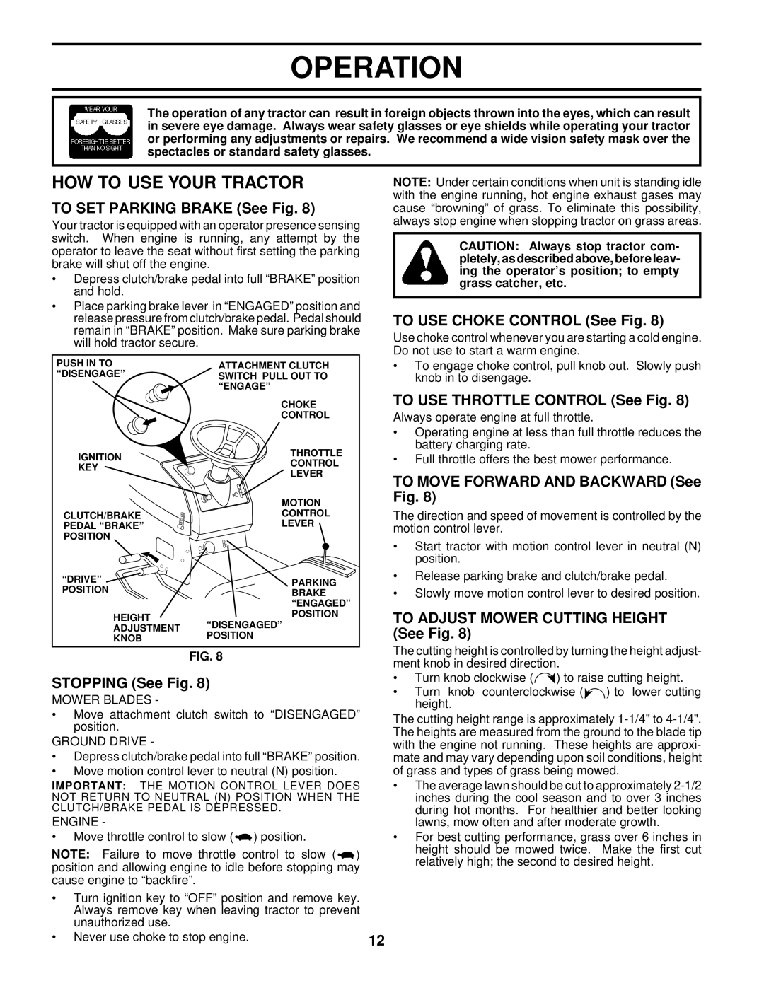 Husqvarna GTH220 owner manual HOW to USE Your Tractor 