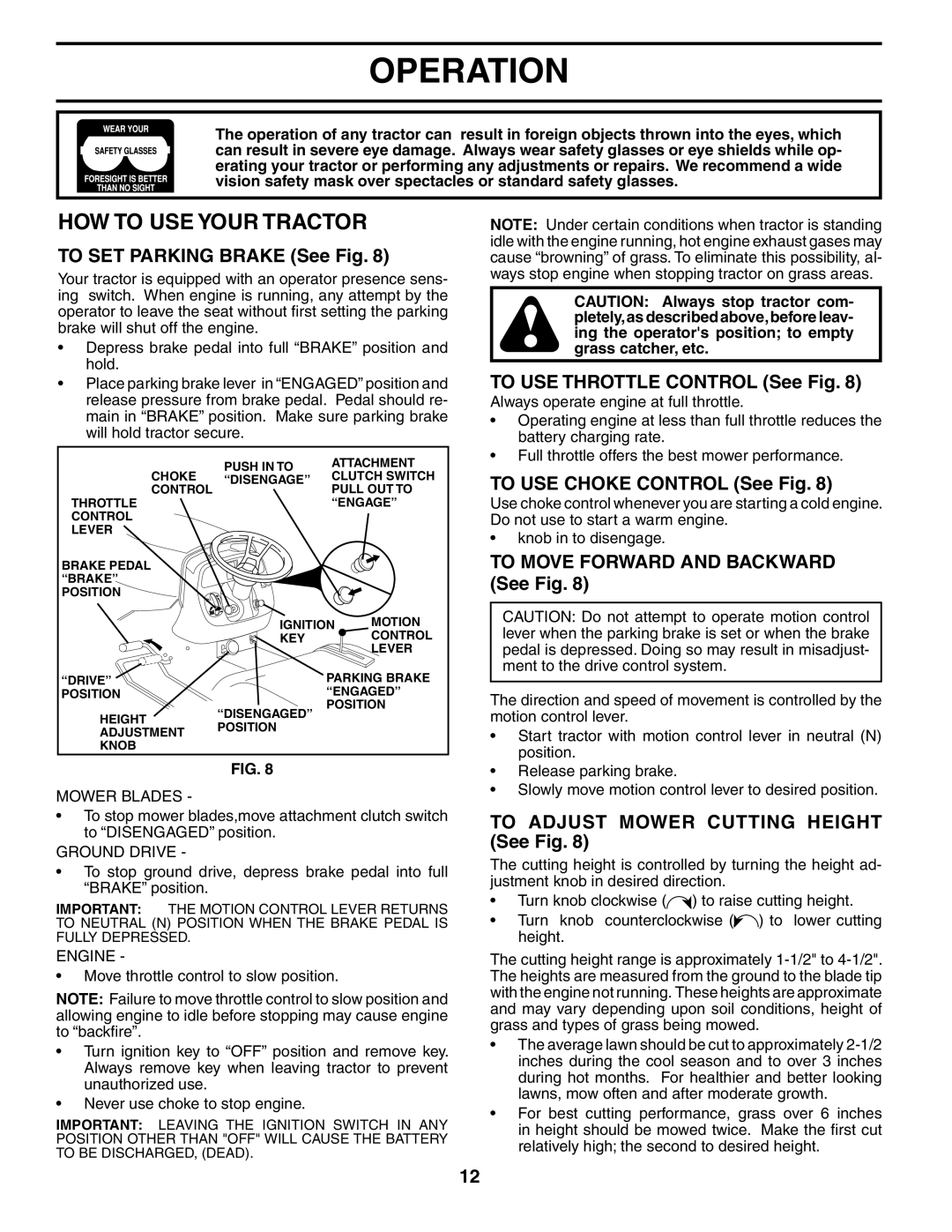 Husqvarna GTH2248XP owner manual HOW to USE Your Tractor 