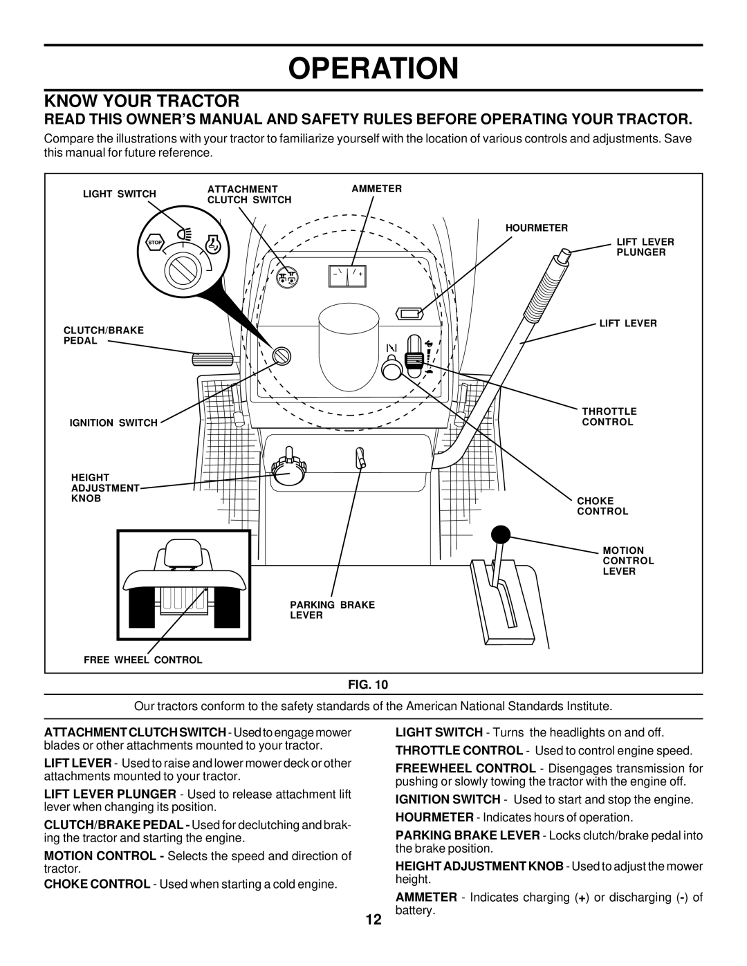 Husqvarna GTH225 owner manual Know Your Tractor 