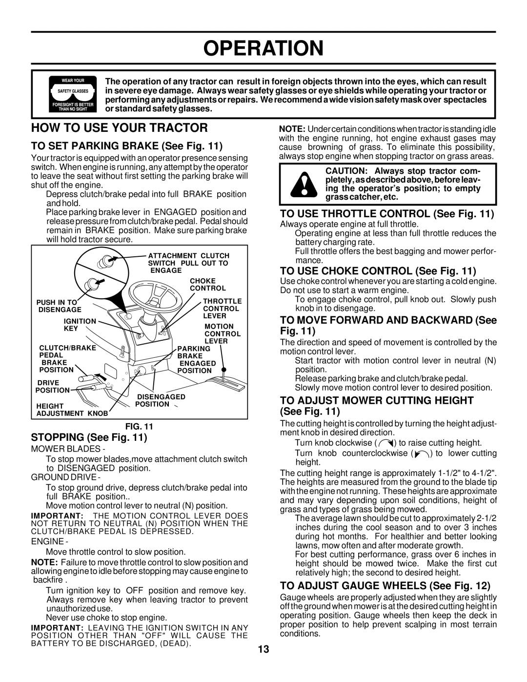 Husqvarna GTH225 owner manual HOW to USE Your Tractor 