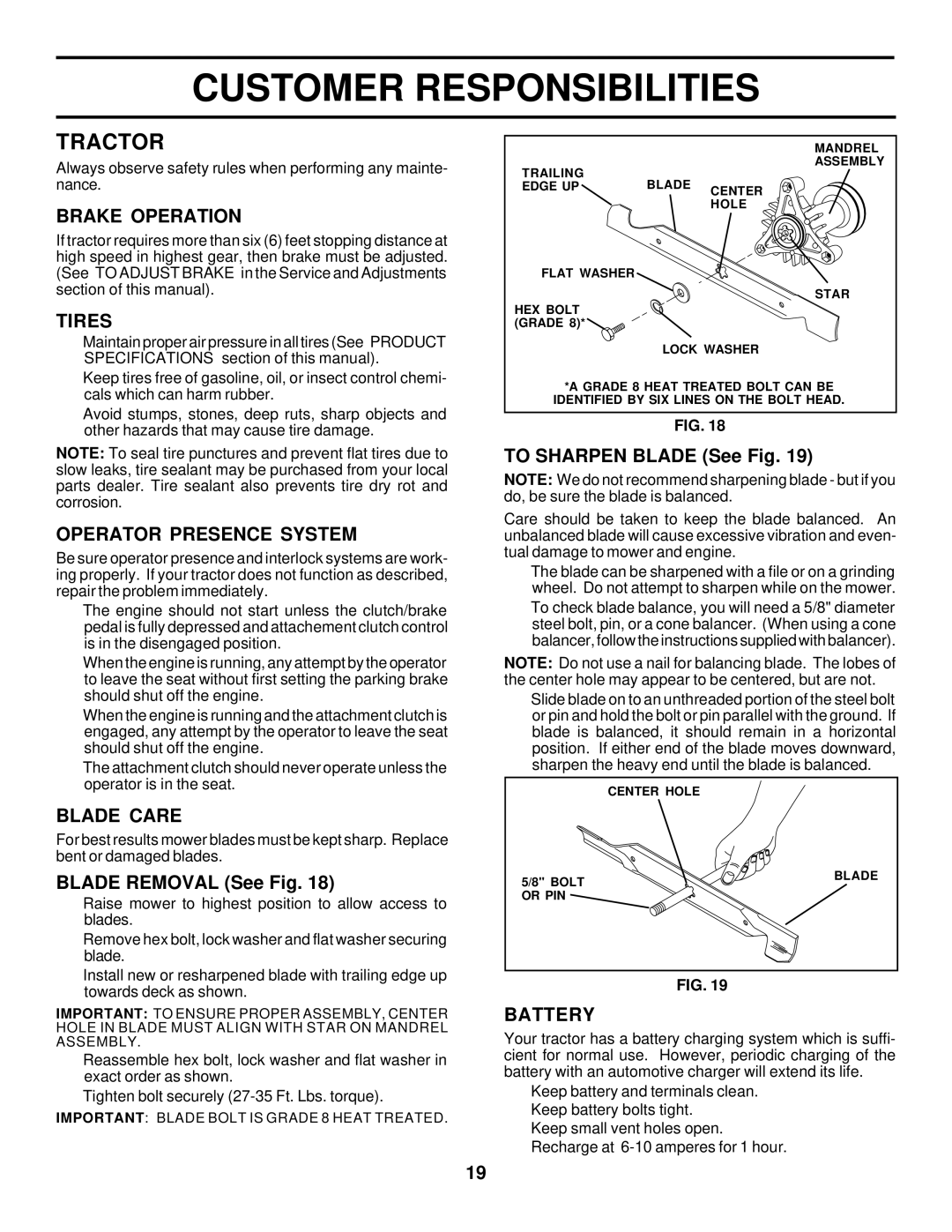 Husqvarna GTH225 owner manual Tractor 