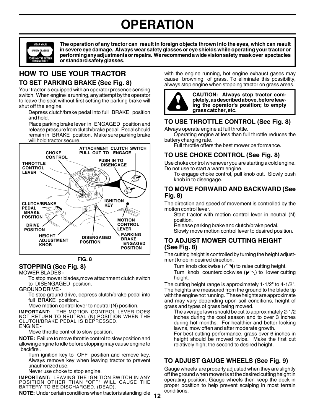 Husqvarna GTH2250 owner manual HOW to USE Your Tractor 