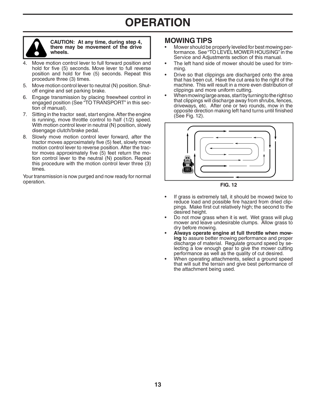 Husqvarna GTH2448T owner manual Mowing Tips 