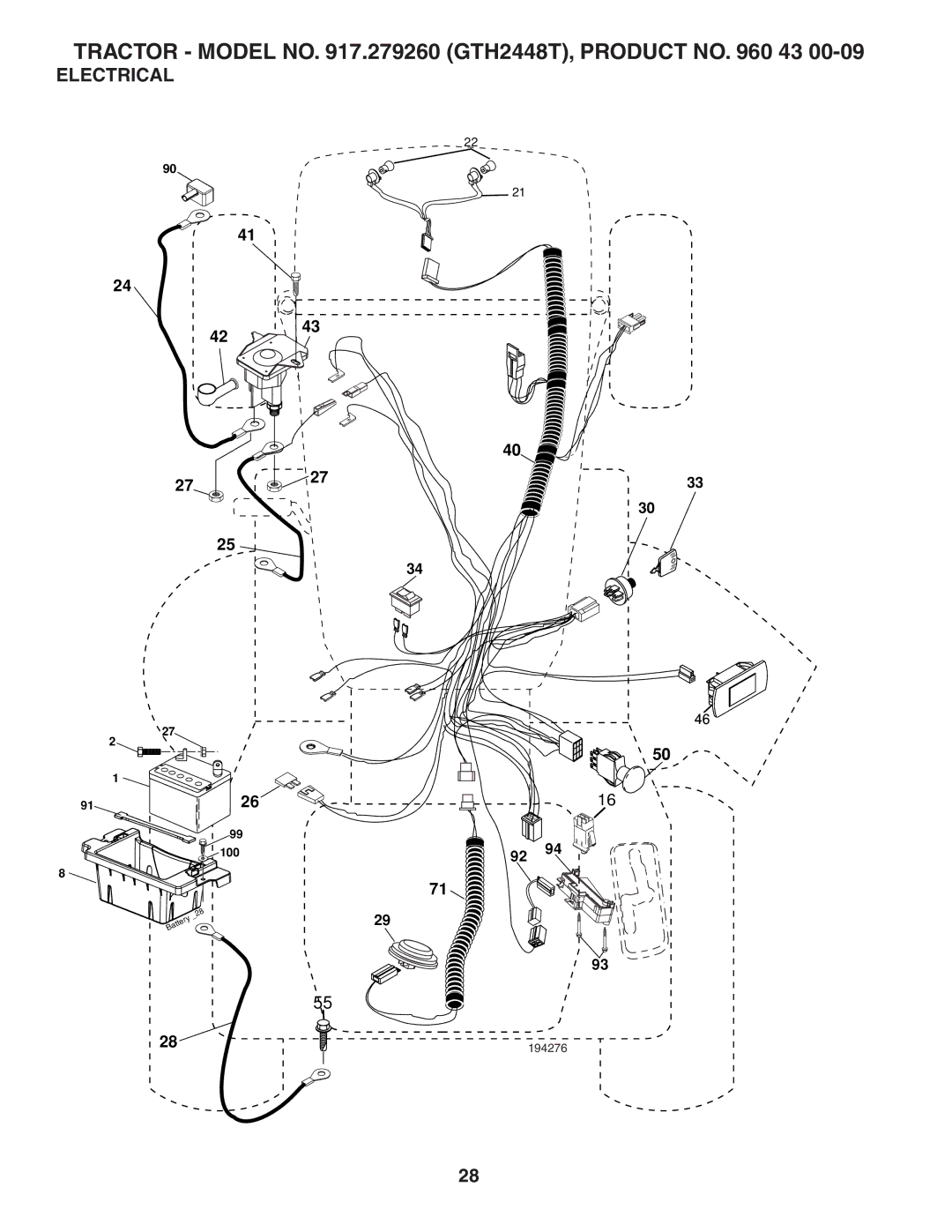 Husqvarna GTH2448T owner manual Electrical 