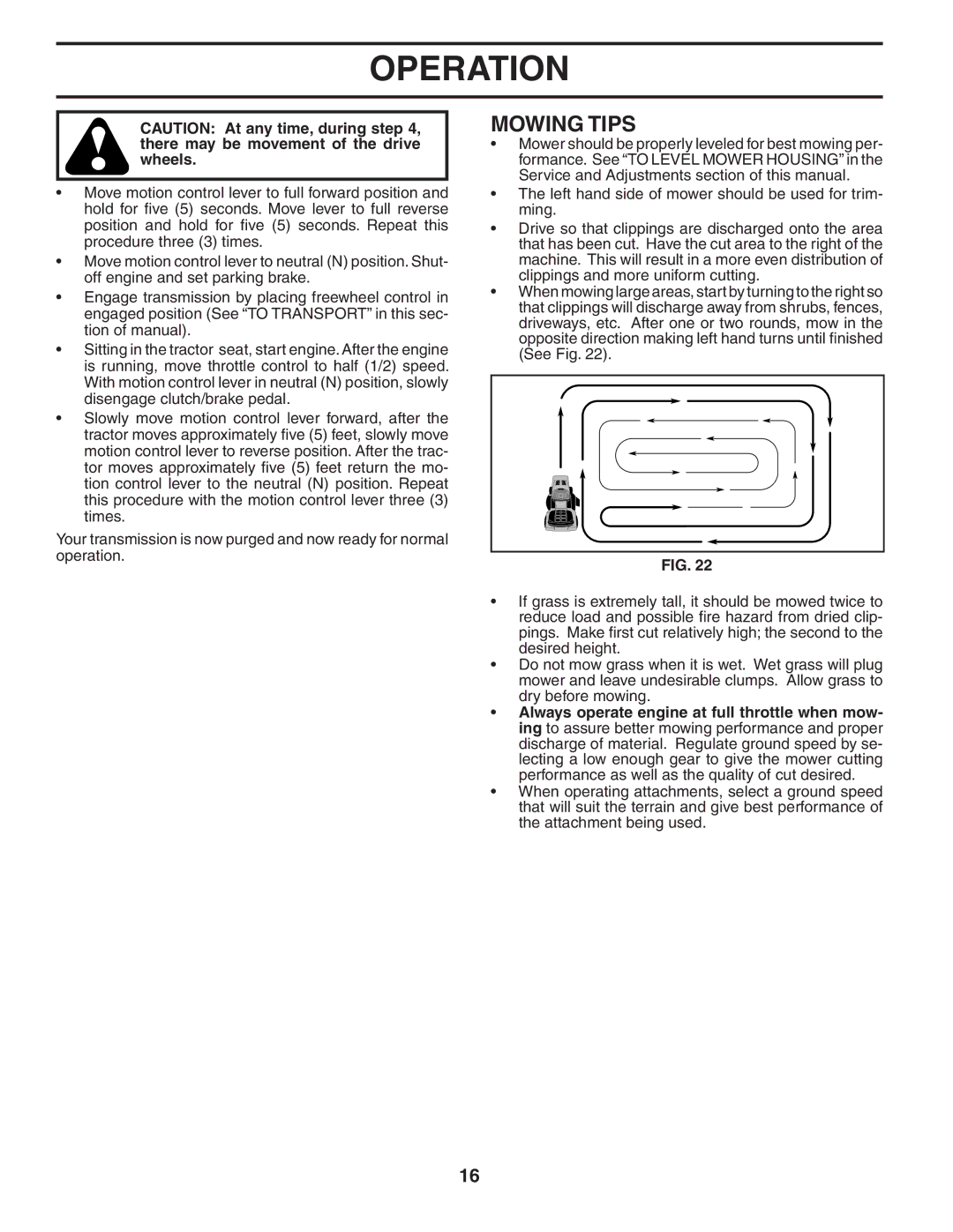 Husqvarna GTH2454T owner manual Mowing Tips 