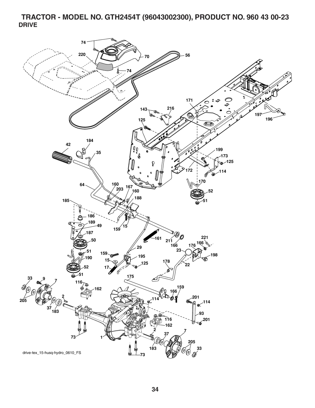 Husqvarna GTH2454T owner manual Drive 