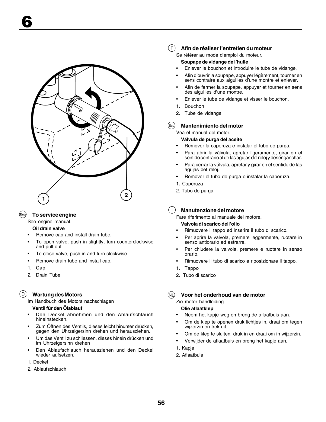 Husqvarna GTH250 instruction manual Afin de réaliser l’entretien du moteur, Esp Mantenimiento del motor, Wartung des Motors 