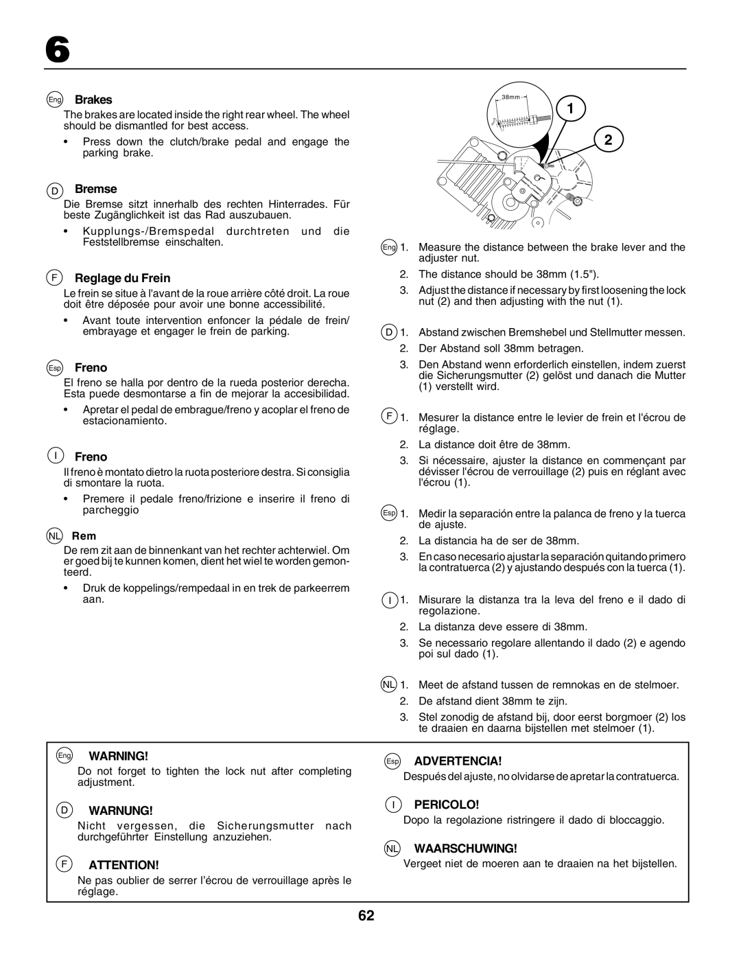 Husqvarna GTH250 instruction manual Advertencia 