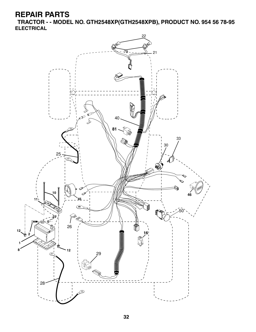 Husqvarna GTH2548XP owner manual Electrical 