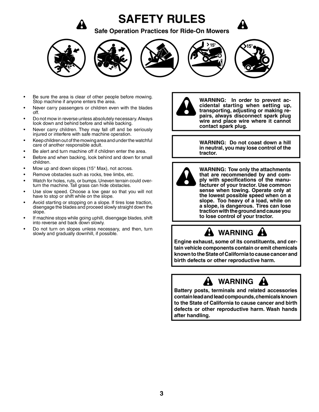 Husqvarna GTH2554XP owner manual Safety Rules 