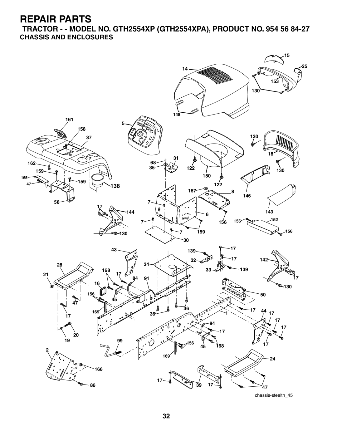 Husqvarna GTH2554XP owner manual Chassis and Enclosures, 138 