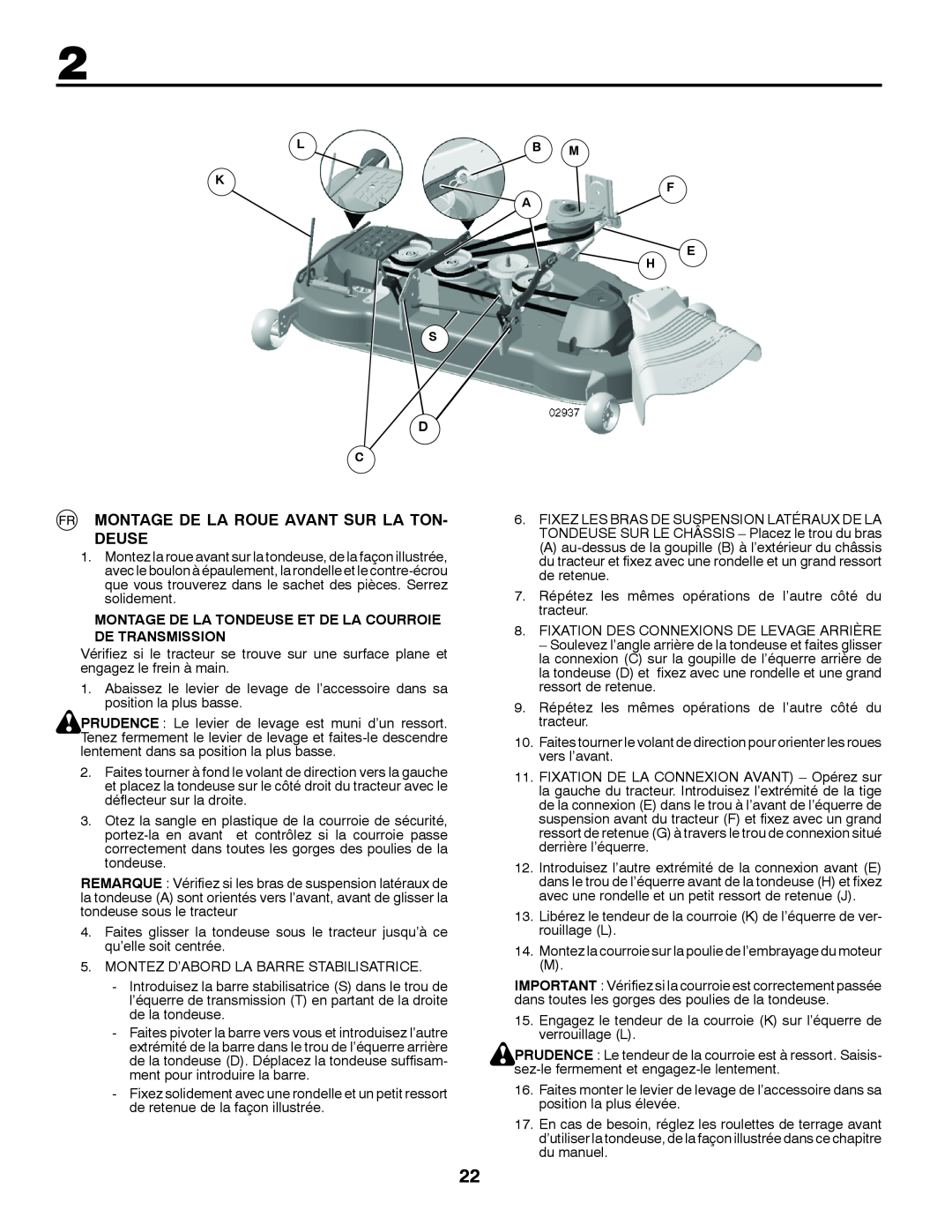 Husqvarna GTH260TWIN instruction manual Montage De La Roue Avant Sur La Ton- Deuse 