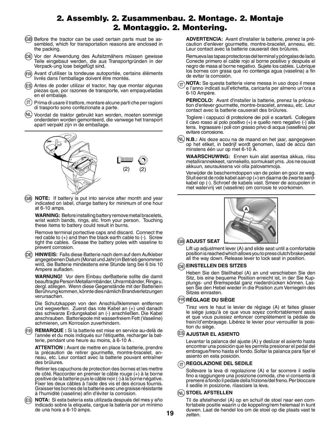 Husqvarna GTH260XP instruction manual Adjust Seat, Zetten 