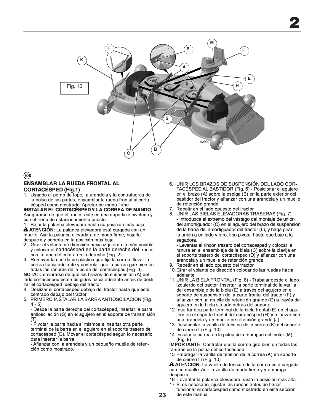 Husqvarna GTH260XP instruction manual Ensamblar La Rueda Frontal Al Cortacésped 