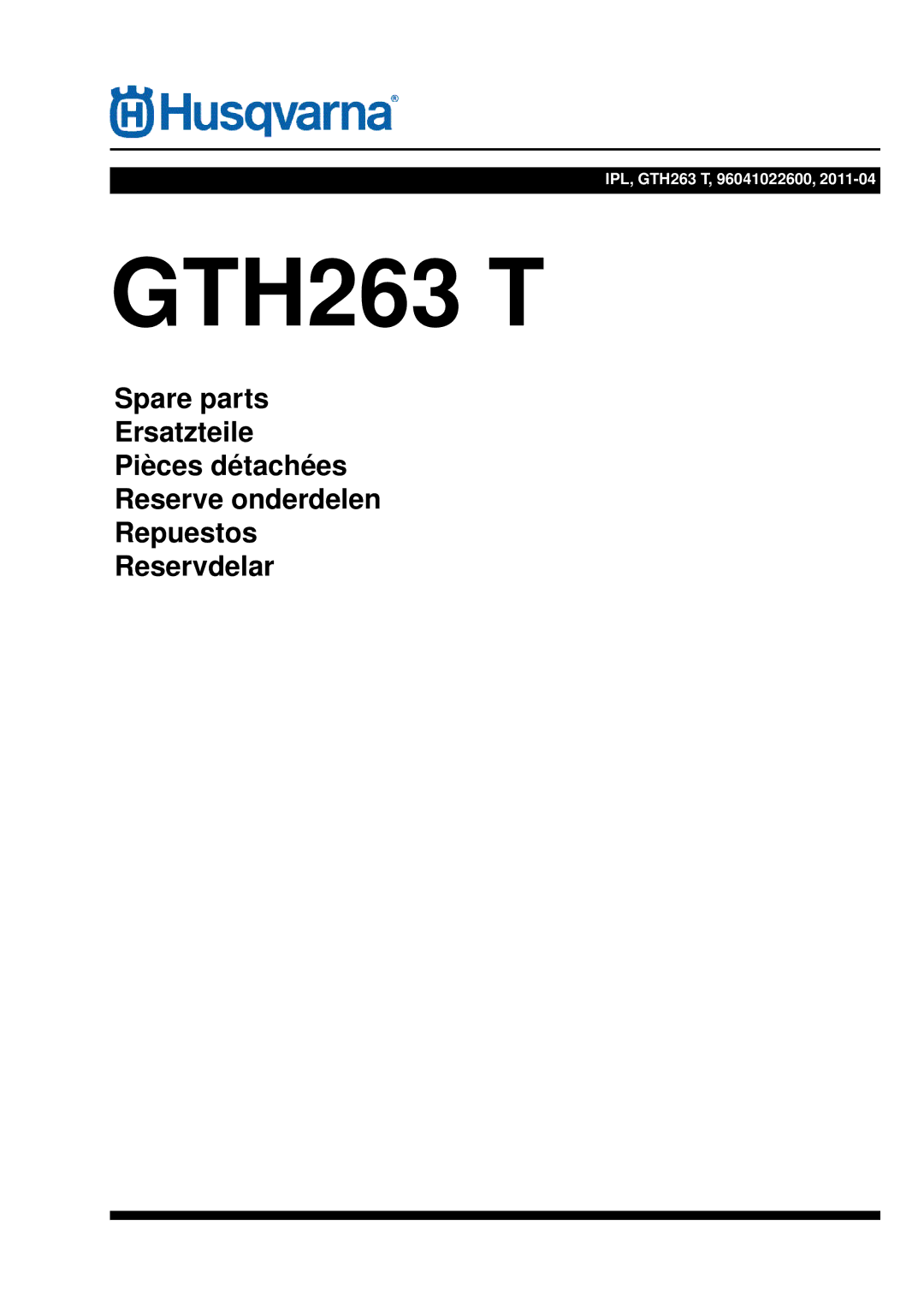 Husqvarna GTH263 T manual 