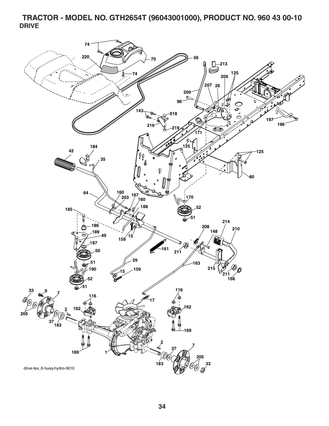 Husqvarna GTH2654T owner manual Drive 