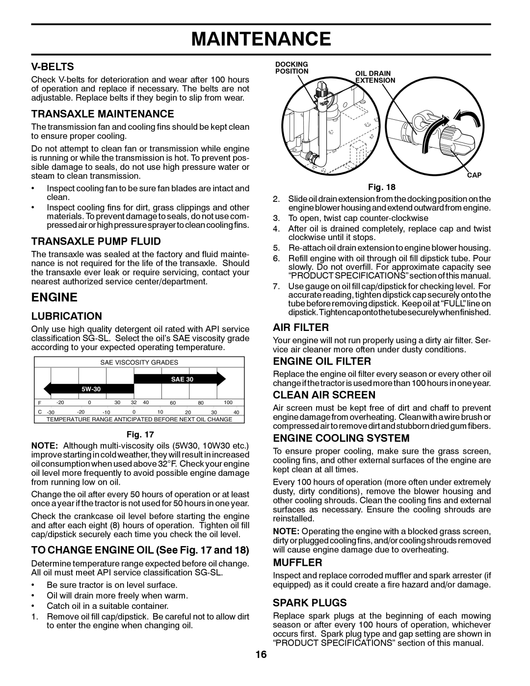 Husqvarna GTH26V48LS owner manual Engine 