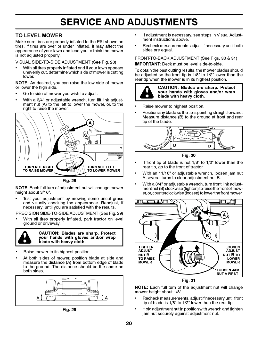 Husqvarna GTH26V48LS owner manual To Level Mower 