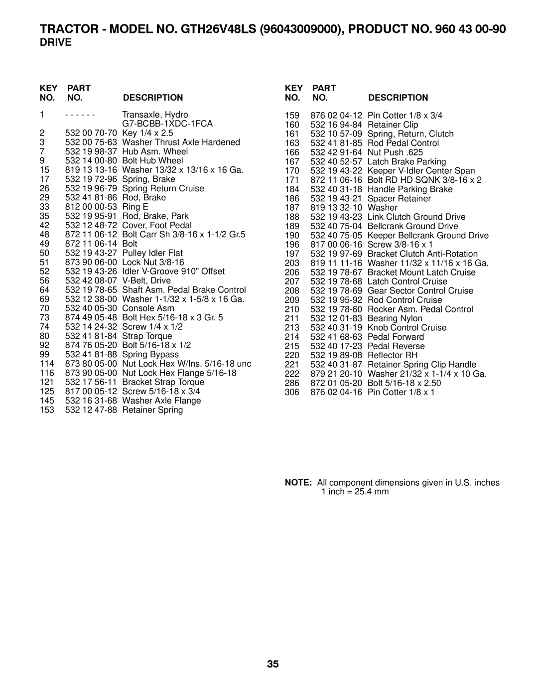 Husqvarna GTH26V48LS owner manual G7-BCBB-1XDC-1FCA 