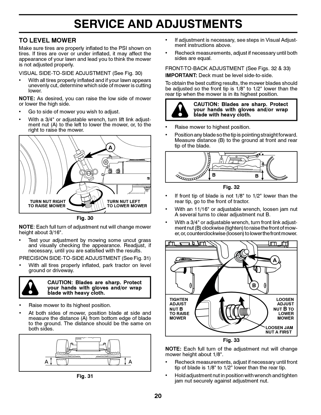 Husqvarna GTH26V52LS owner manual To Level Mower 