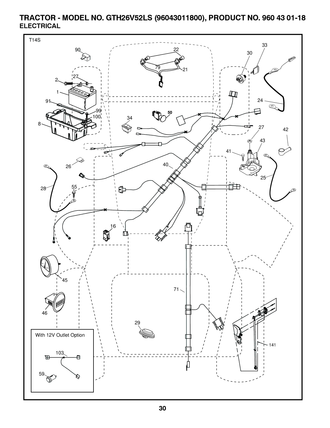 Husqvarna GTH26V52LS owner manual Electrical 