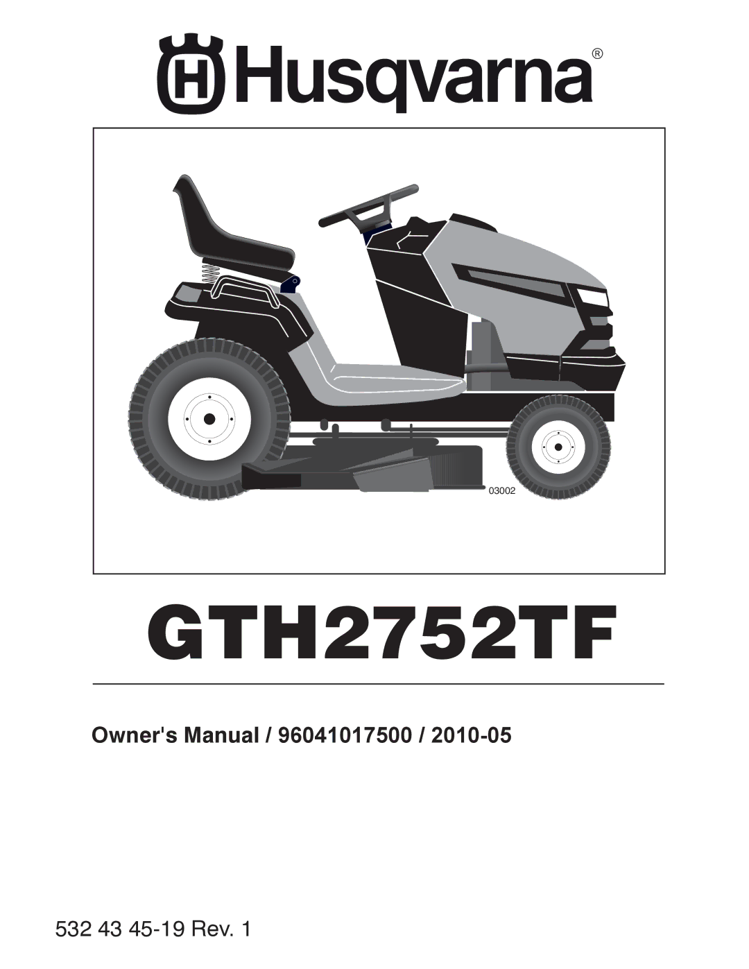 Husqvarna GTH2752TF owner manual 