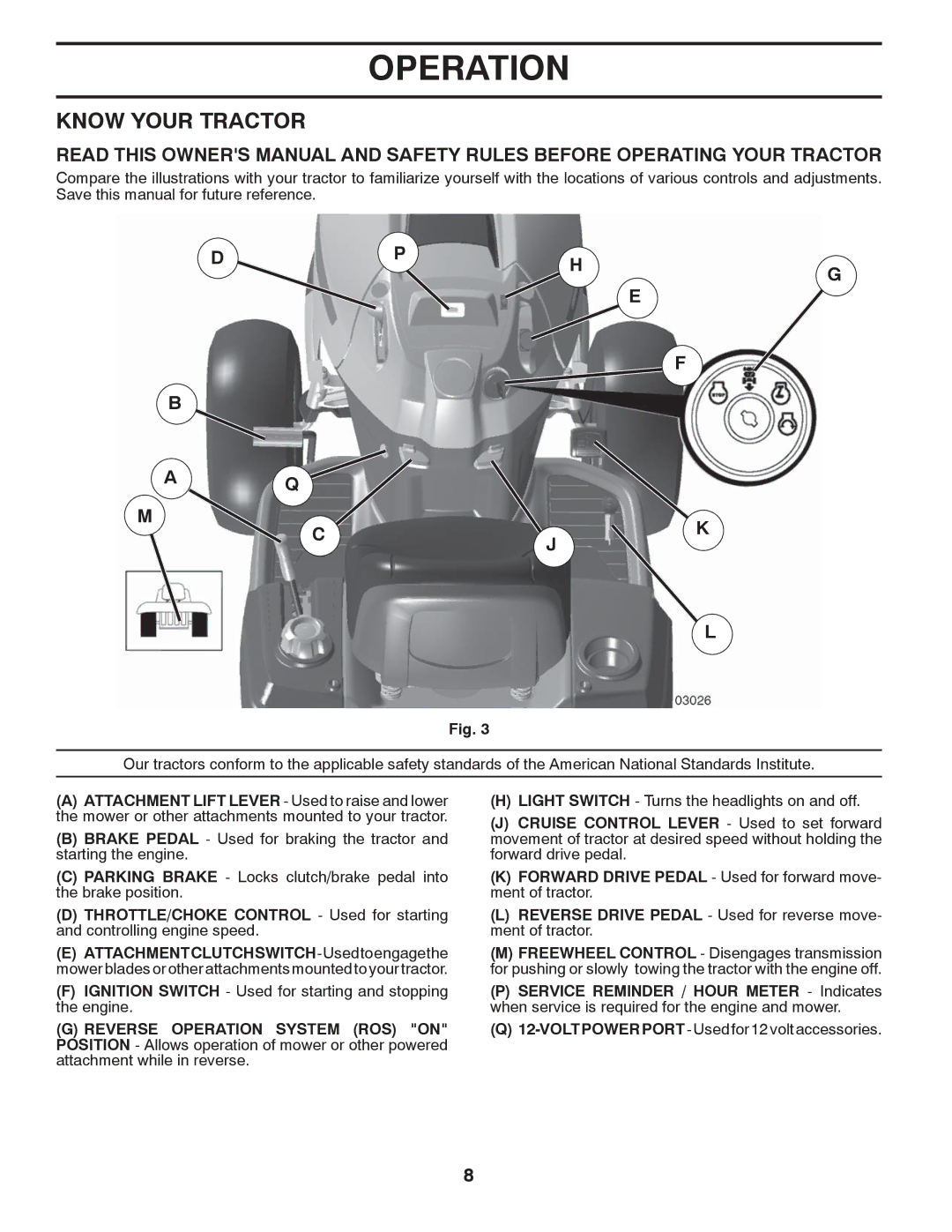 Husqvarna GTH2752TF owner manual Know Your Tractor, Dphg E CJK 