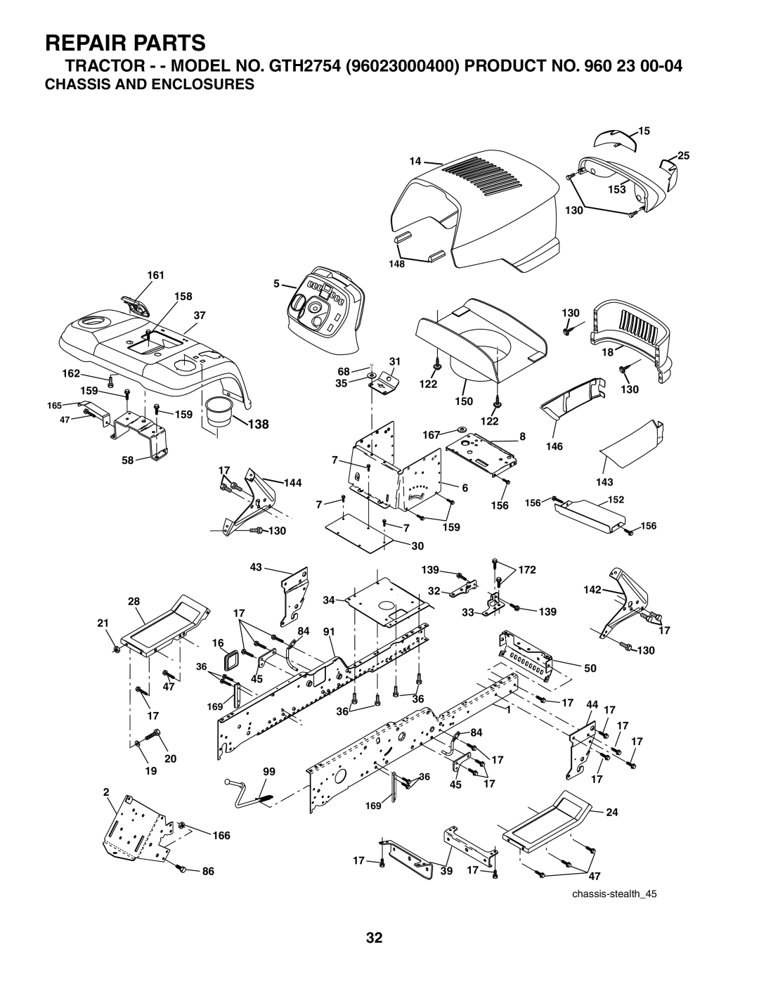 Husqvarna GTH2754 owner manual Chassis and Enclosures 