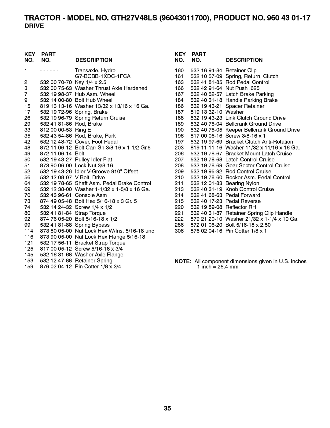 Husqvarna GTH27V48LS owner manual G7-BCBB-1XDC-1FCA 